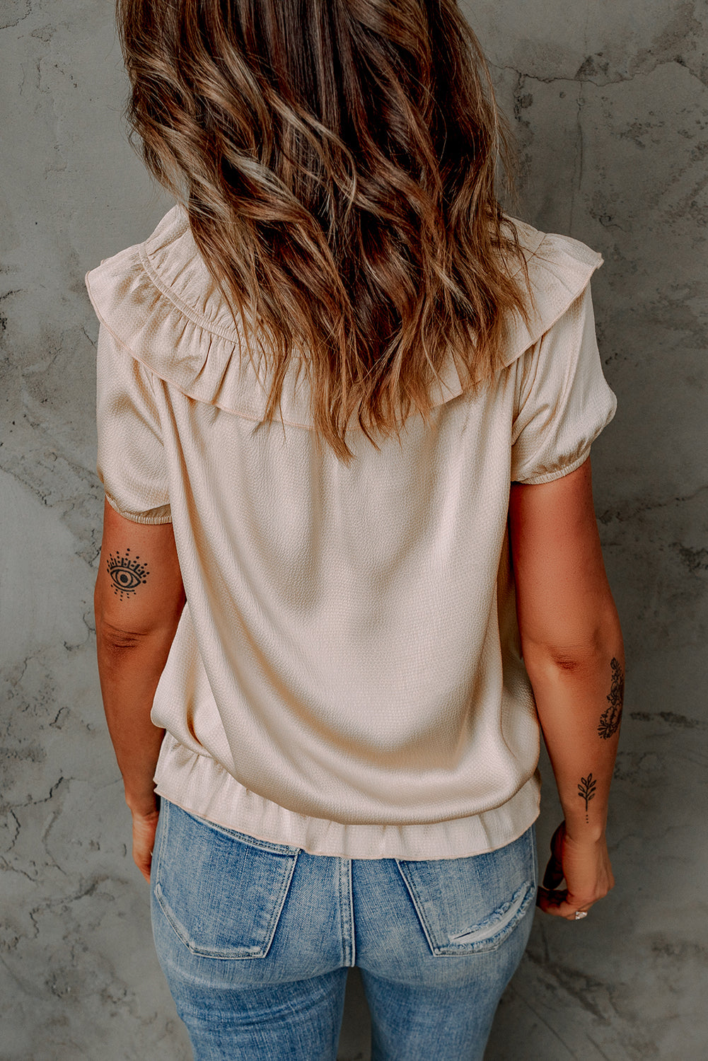 Good Vibes Pleated Short Sleeve Top