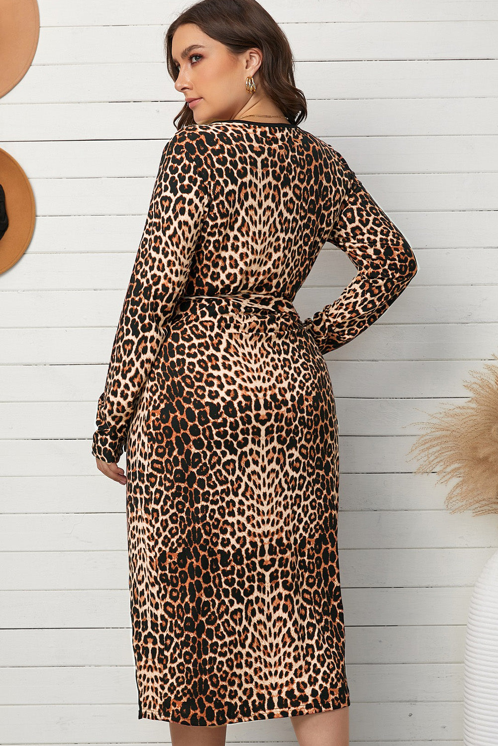 Wild Dreams Leopard V Neck Plus size Dress
