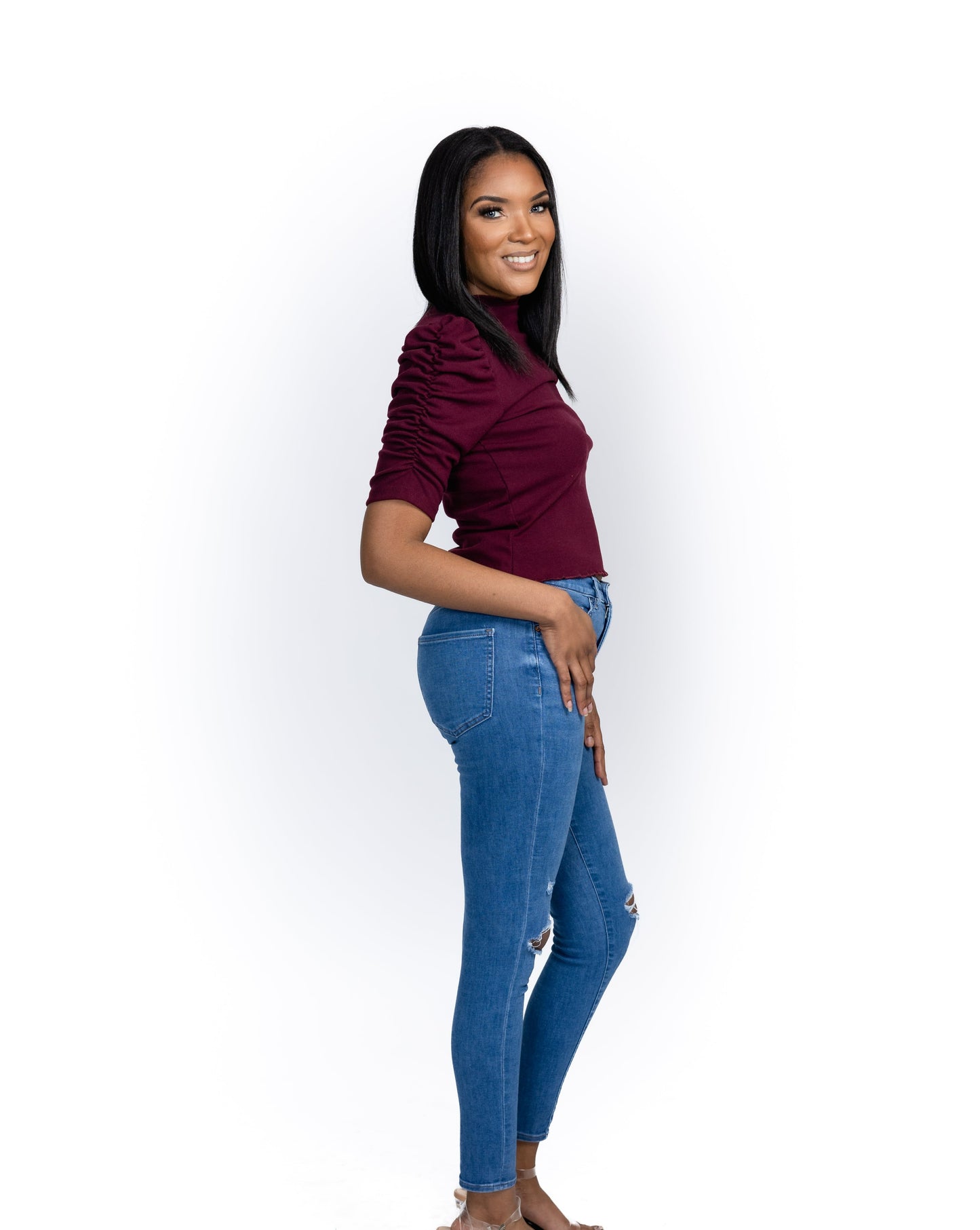 Brunch Hour Frilled High Neck Top