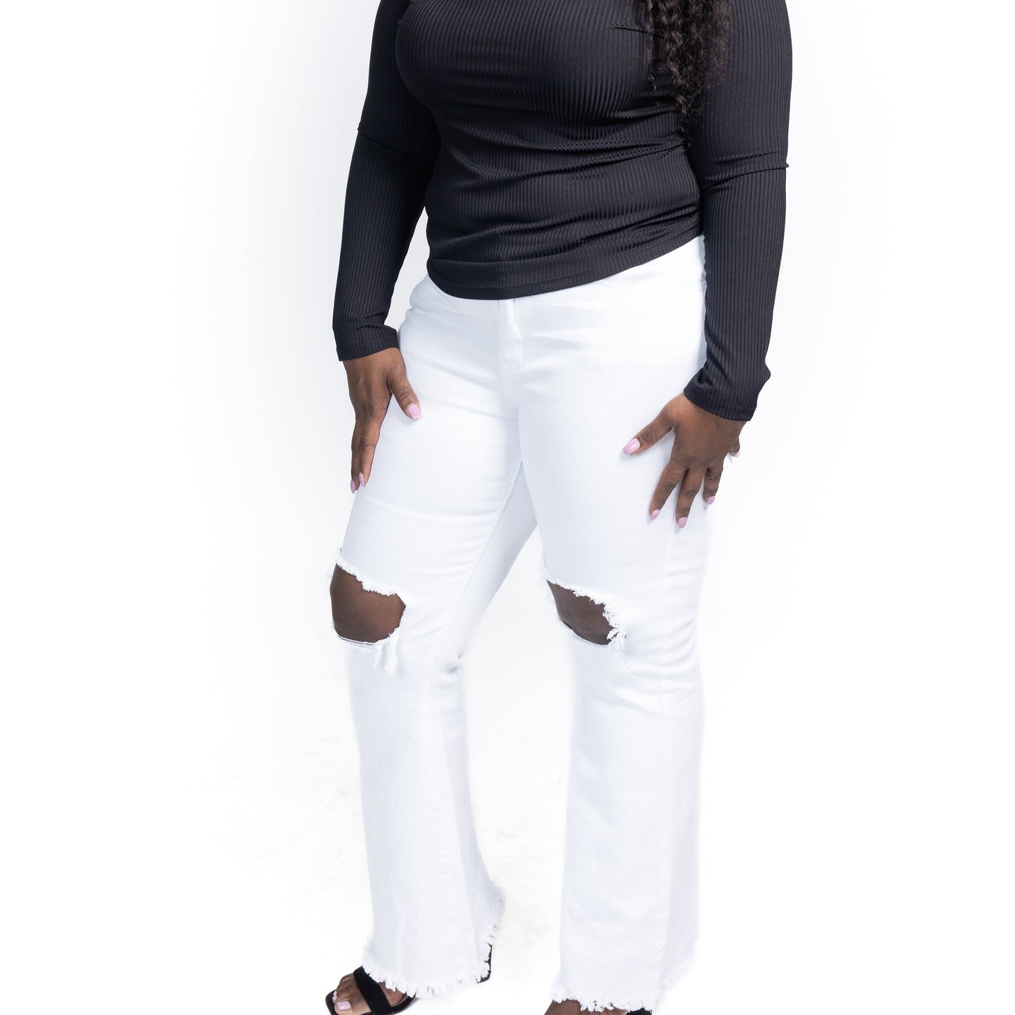 Brake The Ice Distressed Hollow-out Jeans