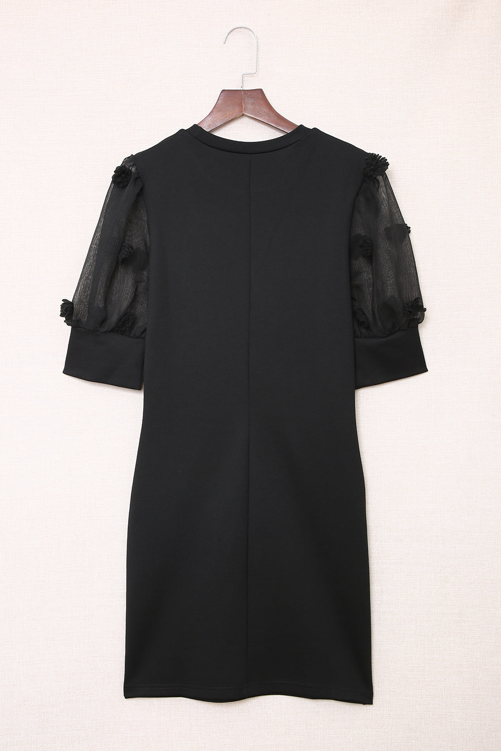 Making Waves Mesh Puff Sleeve Mini Dress