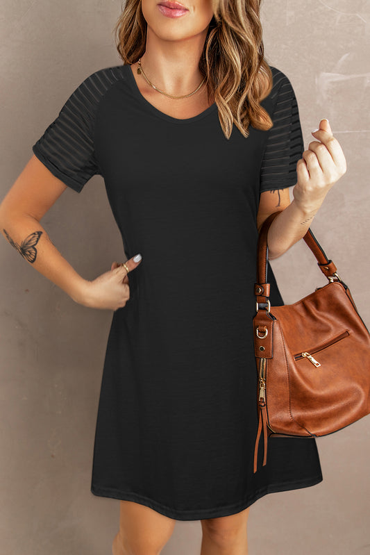Cool Days Black Sheer Mini Dress For Sale - Fashion Clothing | Upskalez