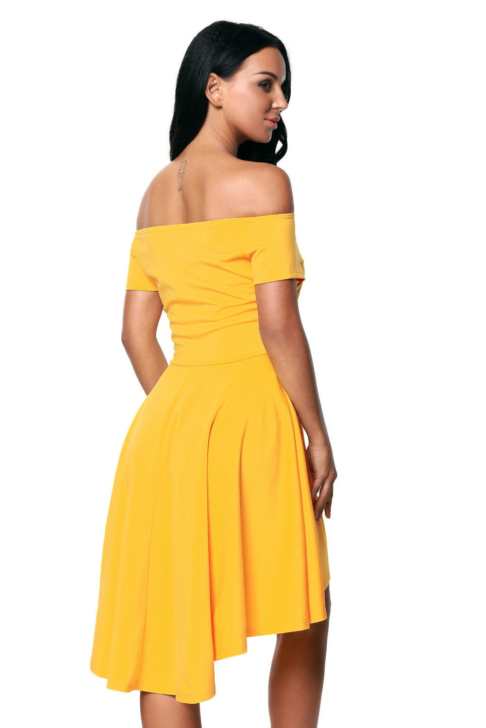 All The Rage Yellow Skater Dress