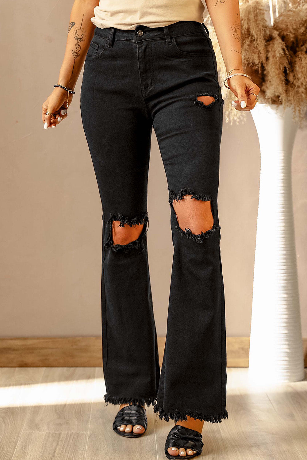 Just Let Loose High Waist Bell Bottom Jeans
