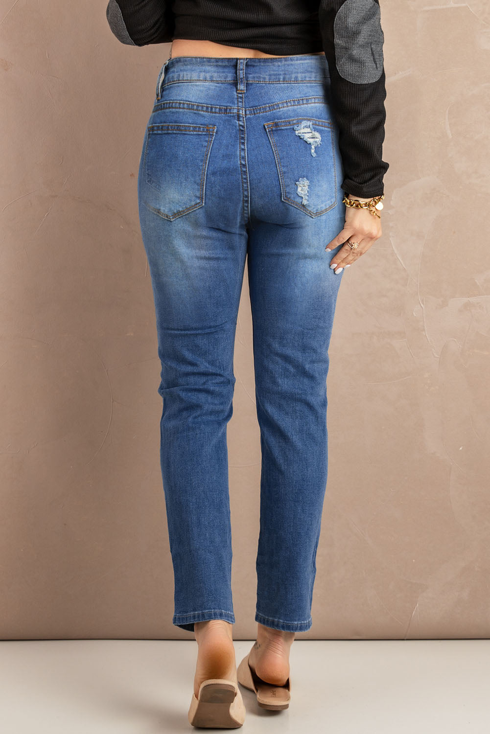 Wild West Hollow Out Skinny Ripped Jeans