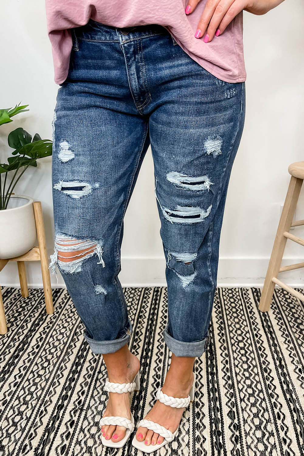 Call It Even Distressed Plus Size Denim Jeans