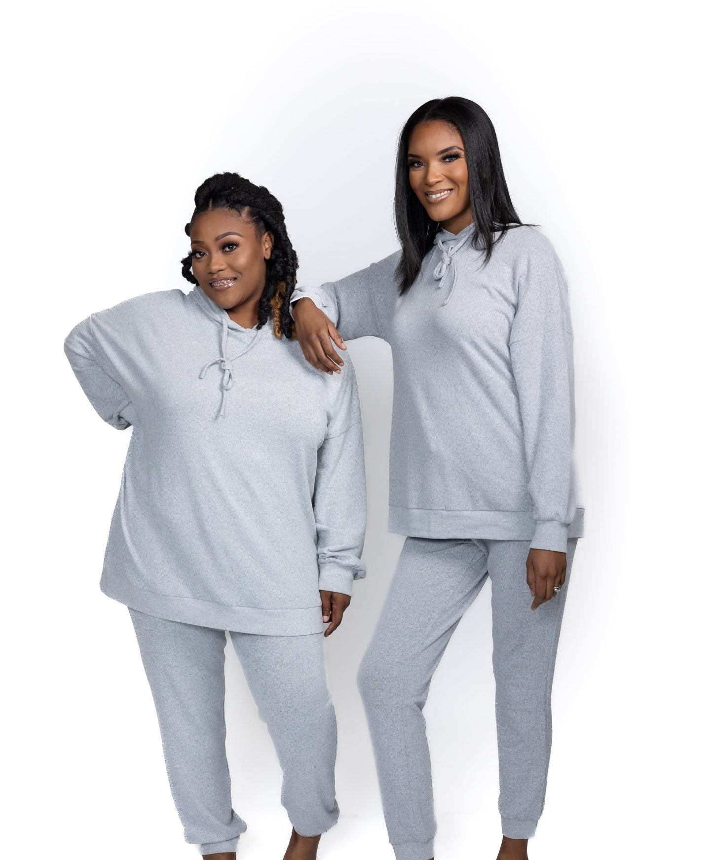 Time To Chill Hooded Drawstring High Waist Loungewear